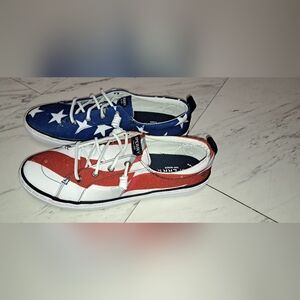 Sperry Womens Seacoast Stars And Stripes Multicolor Shoes, Size 11M Or Mens 9.5